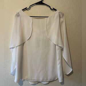 Joseph Ribkoff White Cape Sleeve Draped Back Tie Top – Size 8 (Never Worn)